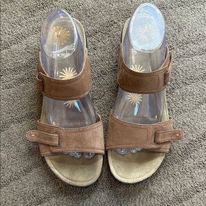 Dansko Sandals Isabel Brown Leather Adjustable Comfort Shoe Women's Size 41
